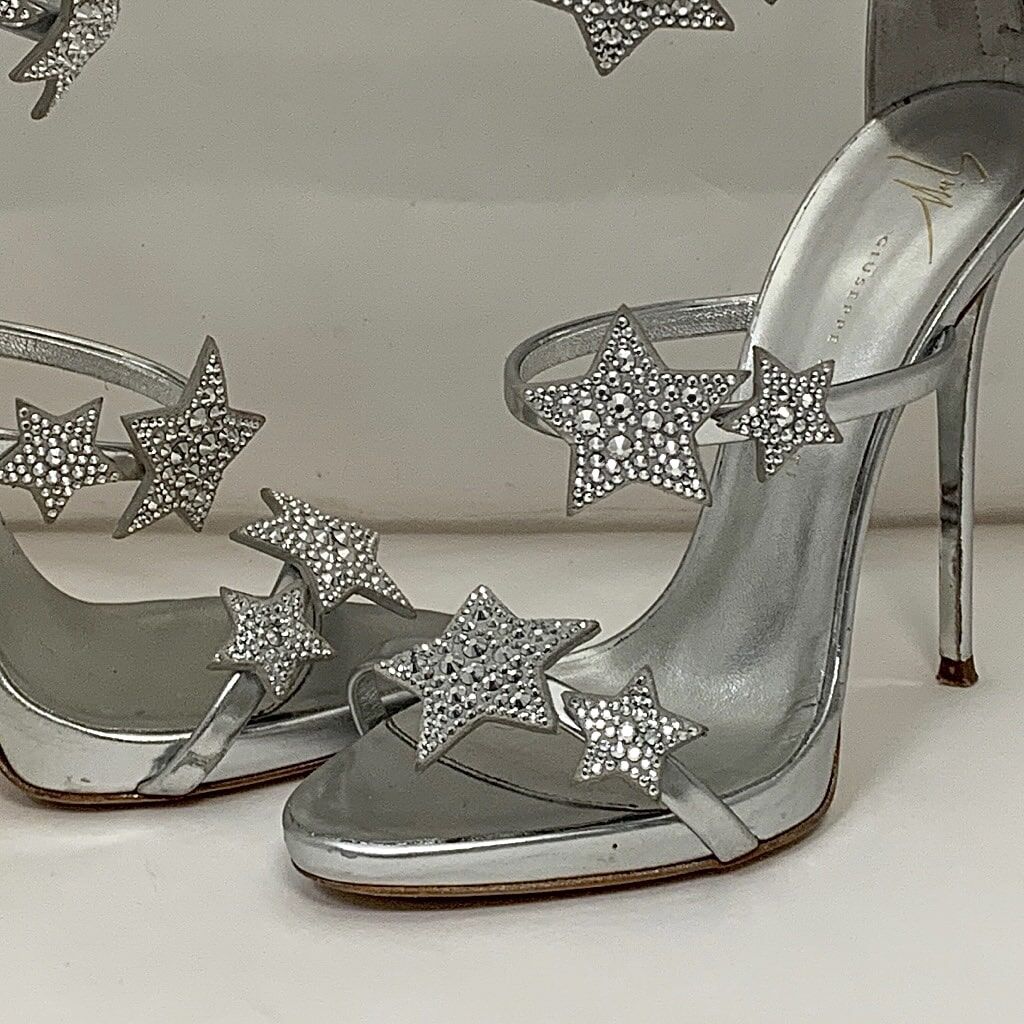 Giuseppe Zanotti Elektron metallic embellished sandals - Silver